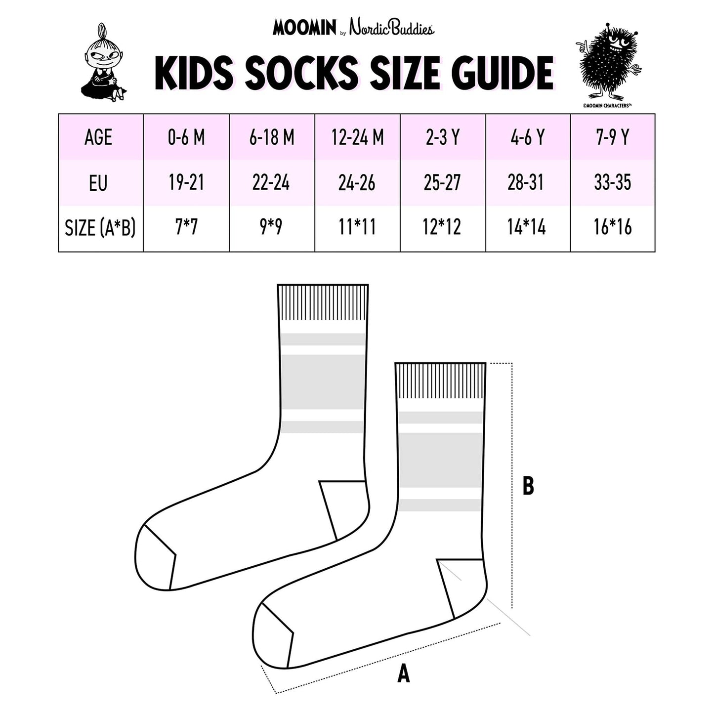 MOOMIN BABY SOCKS, LITTLE MY - PINK