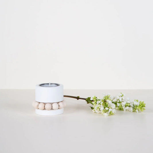 CANDLEHOLDER - AARIKKA PRINSESSA, WHITE