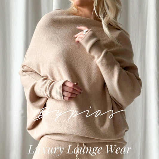LOUNGE WEAR, LOVE ME - ASYMMETRICAL, BEIGE