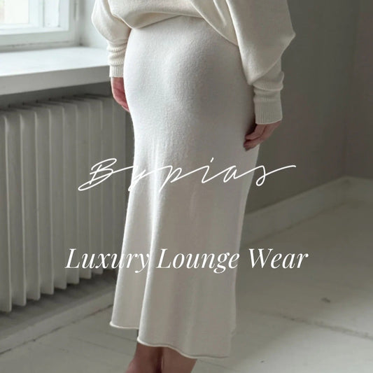 LOUNGE WEAR, SKIRT - OFF WHITE, KNIT