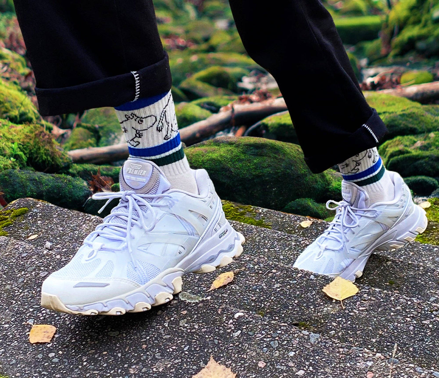 MOOMIN MEN'S RETRO SOCKS - WHITE/BLUE/PETROL