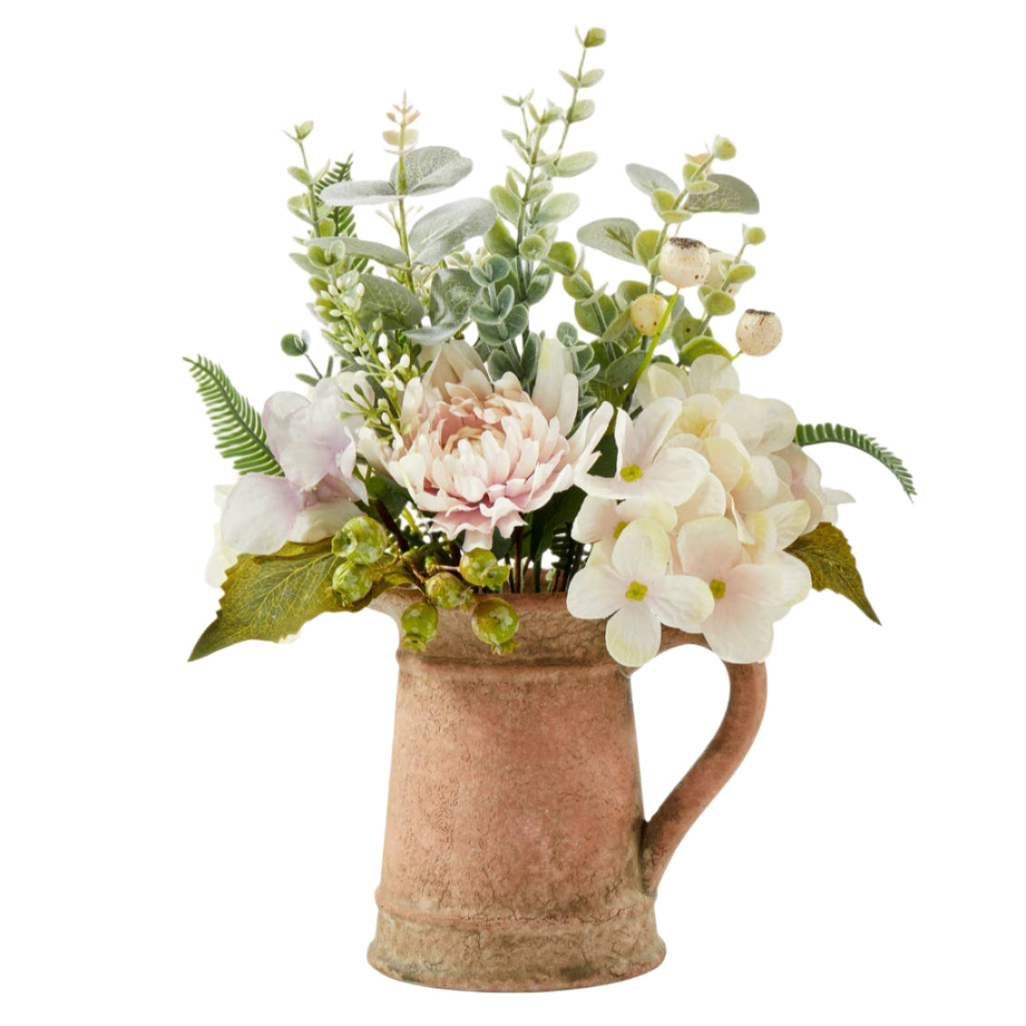 FLORAL BOUQUET W/VASE - CREAM