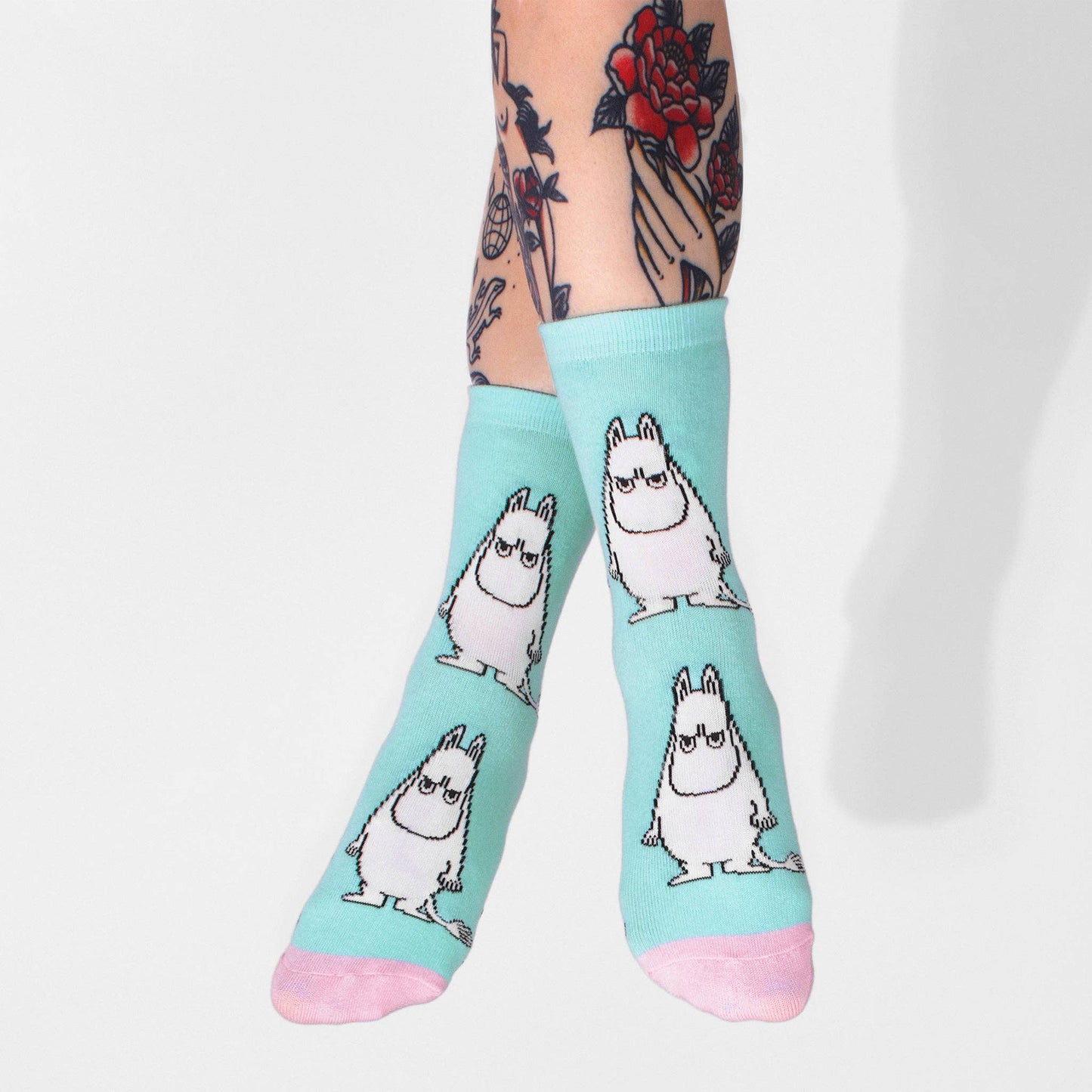 MOOMIN WOMEN'S SOCKS, GRUMPY - TURQUOISE/PINK