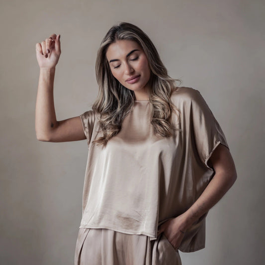 TOP SATIN, ELLERY - POWDER