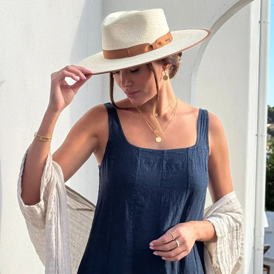 DRESS LINEN, ENCANTO - NAVY