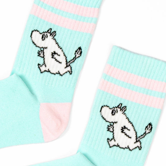MOOMIN RETRO SOCKS, WOMEN'S - LIGHT BLUE/PINK