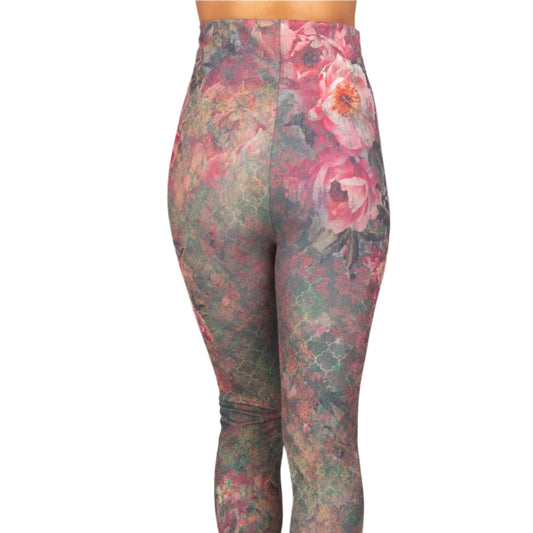 LEGGINGS, CROPPED - VINTAGE FLORAL PRINT