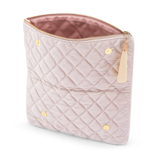 FOLD OVER VELVET CLUTCH - BLUSH PINK