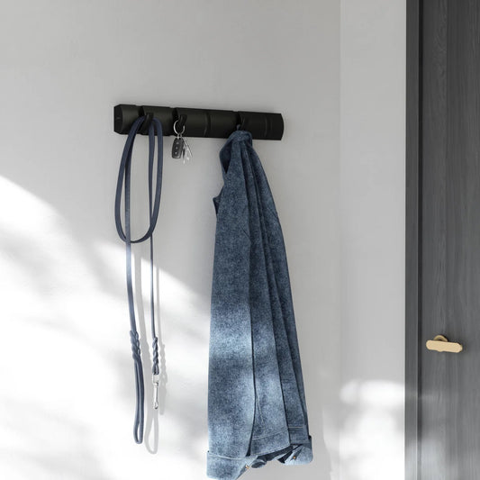 WALL MOUNTED HOOK (FLIP 5) - BLACK