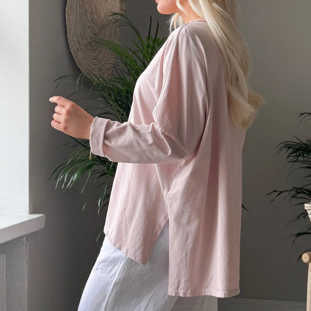 T-SHIRT (LONG SLEEVE), MAKE YOURSELF PROUD - LIGHT PINK