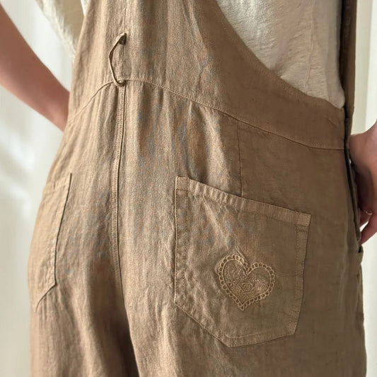 JUMPSUIT LINEN, PAINTER - SAVANNA