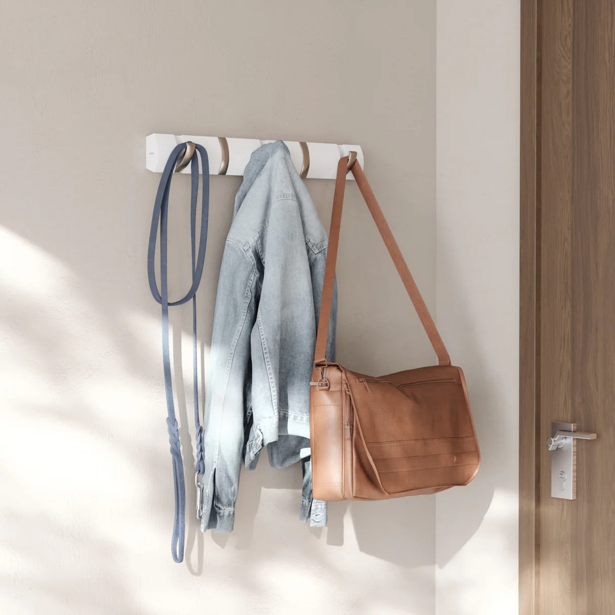 WALL MOUNTED HOOK - WHITE/NICKEL