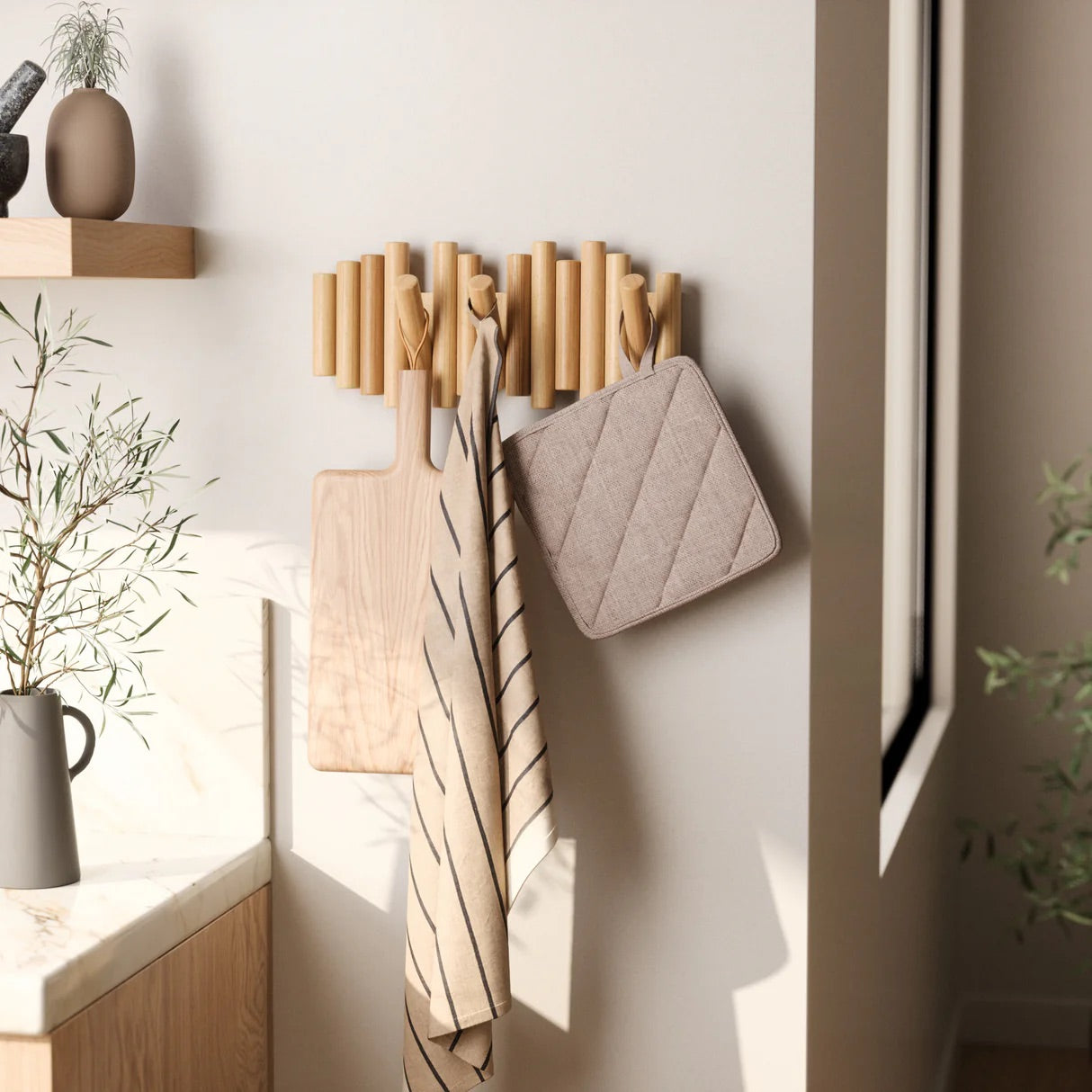PICKET RAIL HOOK - NATURAL