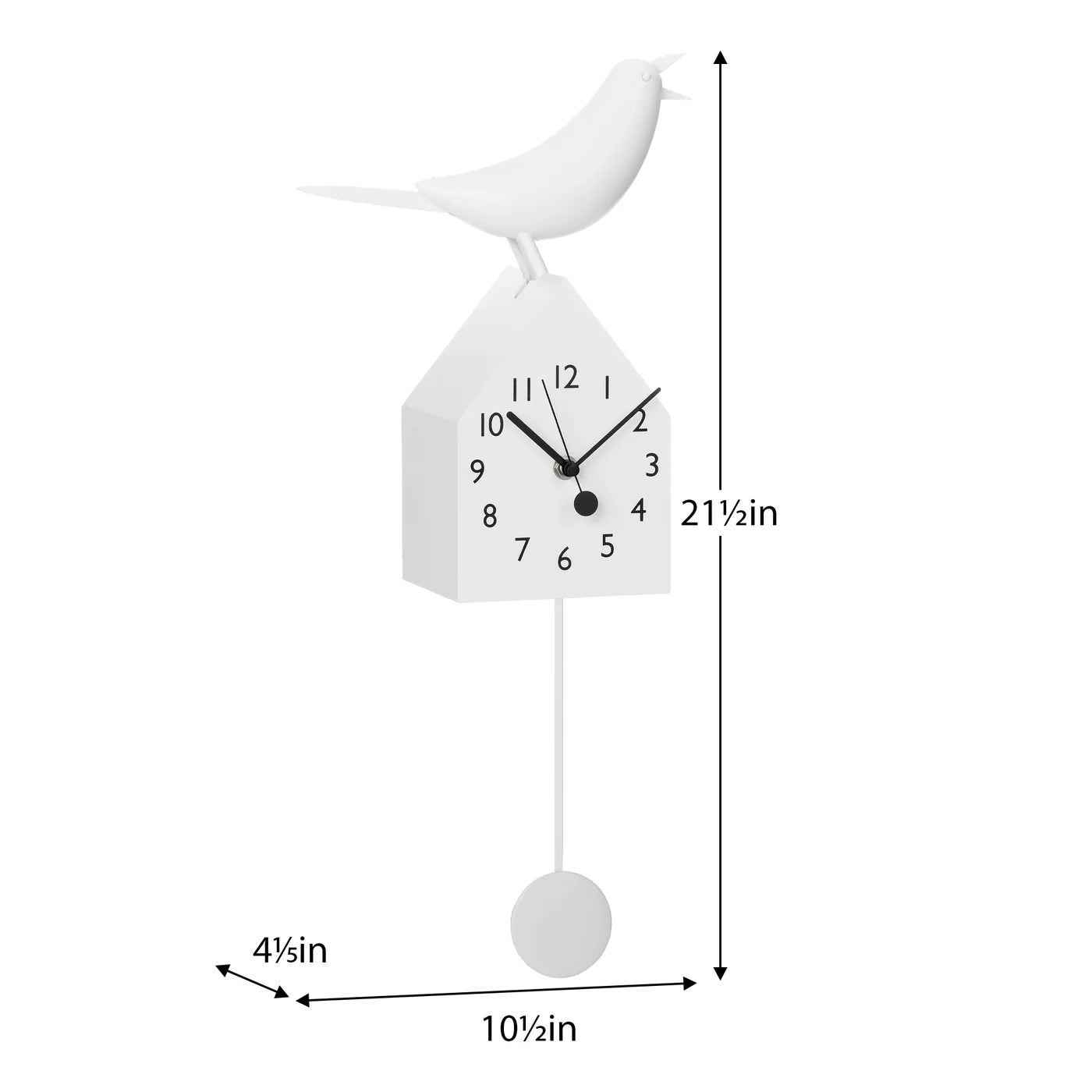 CLOCK, BIRDHOUSE - WHITE