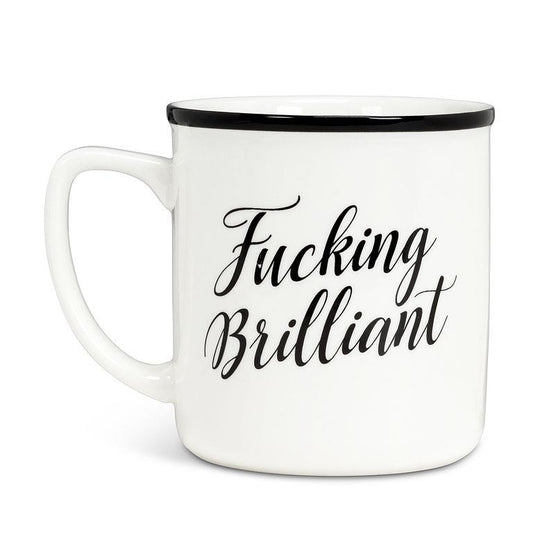 MUG W/TEXT - BRILLIANT, 4"H