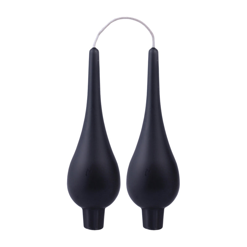 DANISH CANDLE, DROP SHAPE - BLACK