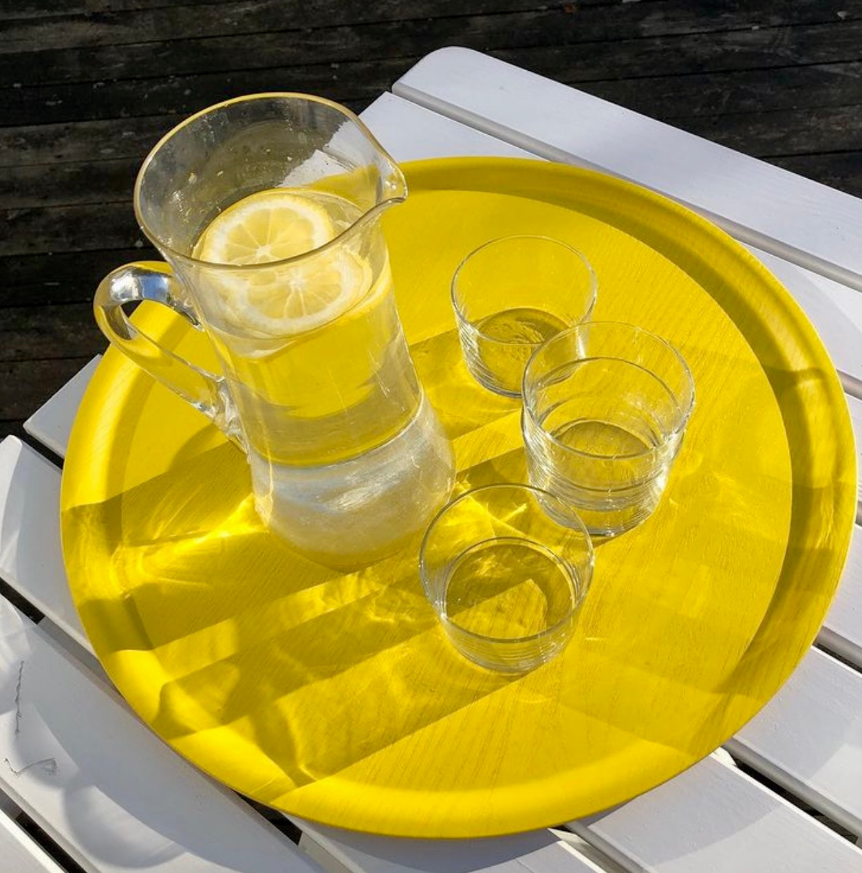 40% OFF! BIG ROUND TRAY - YELLOW