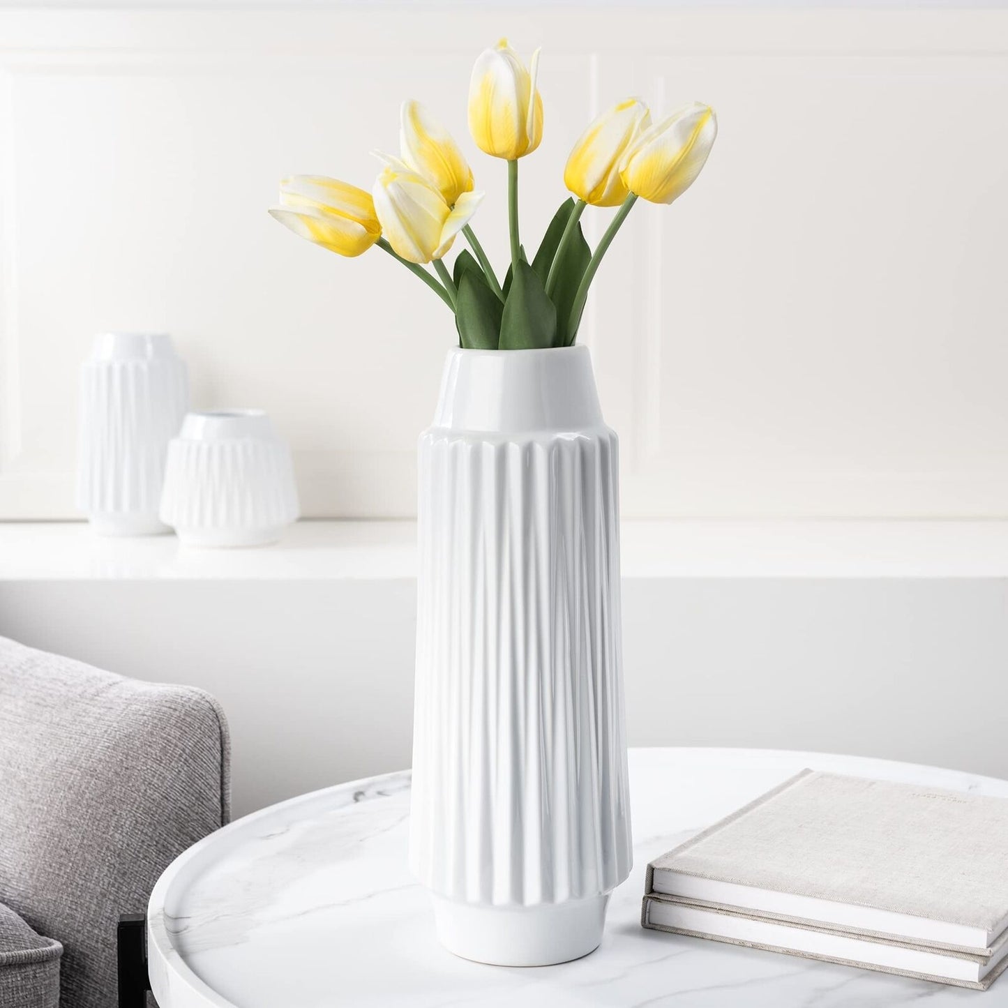 VASE, CERAMIC - FACETED