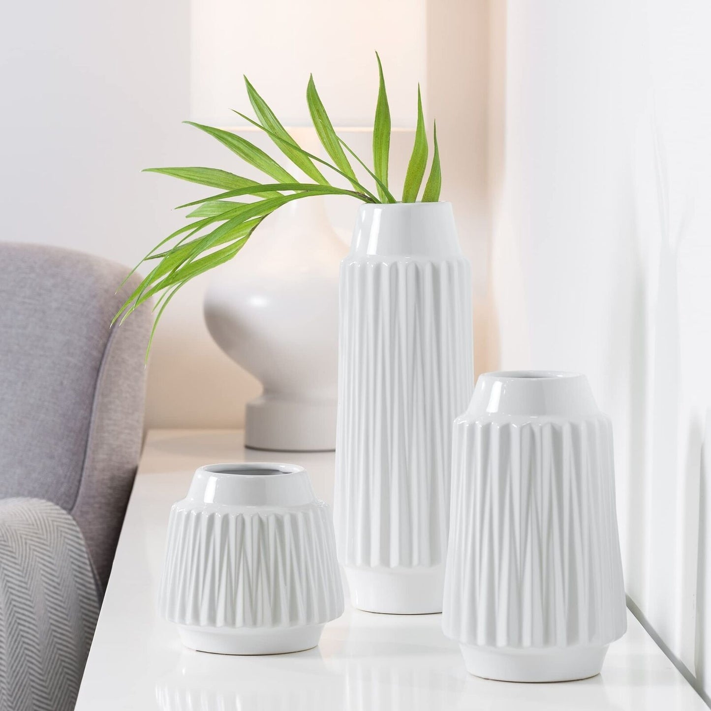 VASE, CERAMIC - FACETED