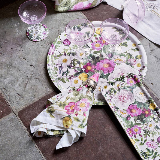 TRAY - ROSE FLOWER GARDEN. BIRCH