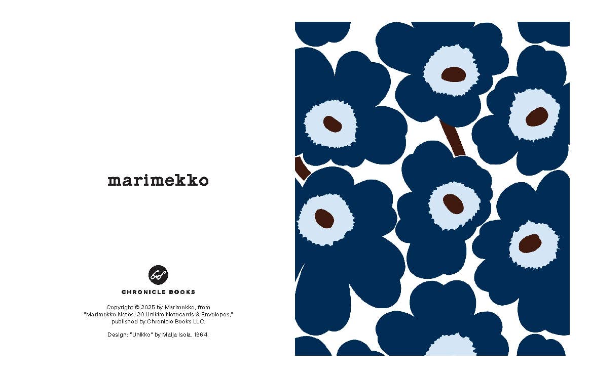 MARIMEKKO NOTECARD SET - 20/UNIKKO BLUE