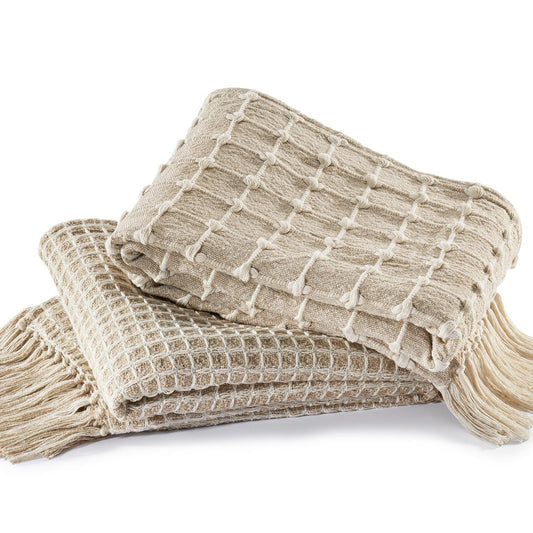 THROW - TAUPE & CREAM