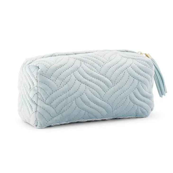 VELVET QUILTED MAKEUP POUCH - SMALL