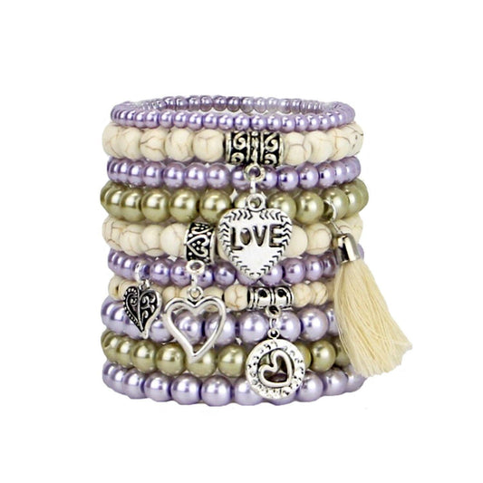 BRACELETS, SET of 10 - LOVE
