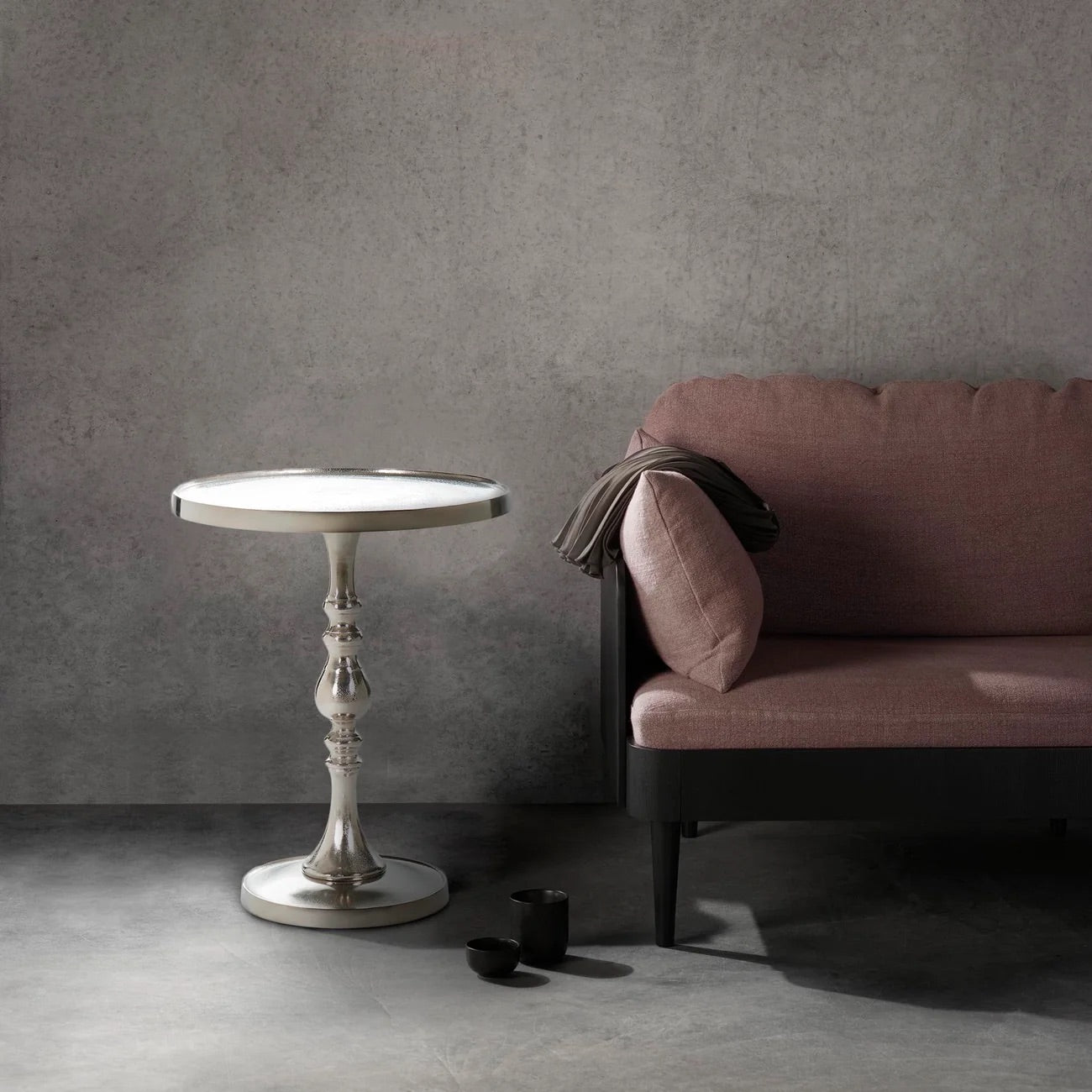 ACCENT TABLE ROWAN - RAW NICKEL FINISH