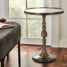ACCENT TABLE ROWAN - ANTIQUE BRASS FINISH