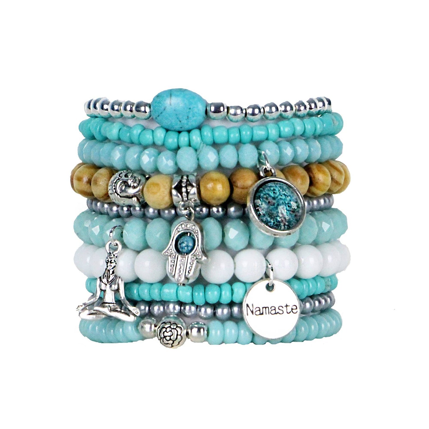 BRACELETS, SET of 9 - YOGA