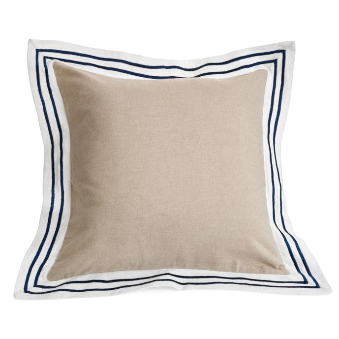 PILLOW W/STRIPES - NAT/WHITE/NAVY