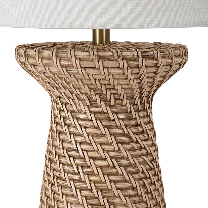 FLOOR LAMP NATHAN - FAUX RATTAN