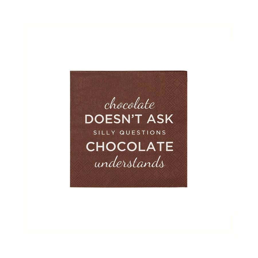 NAPKIN COCKTAIL - CHOCOLATE UNDERSTANDS, 20Pk BROWN