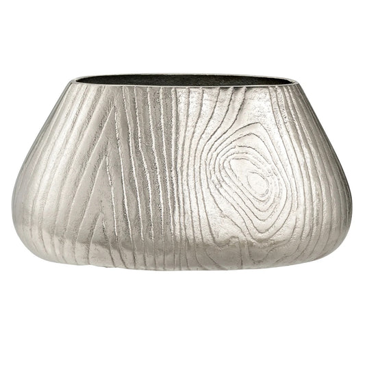 VASE ALUMINIUM BARK - SILVER