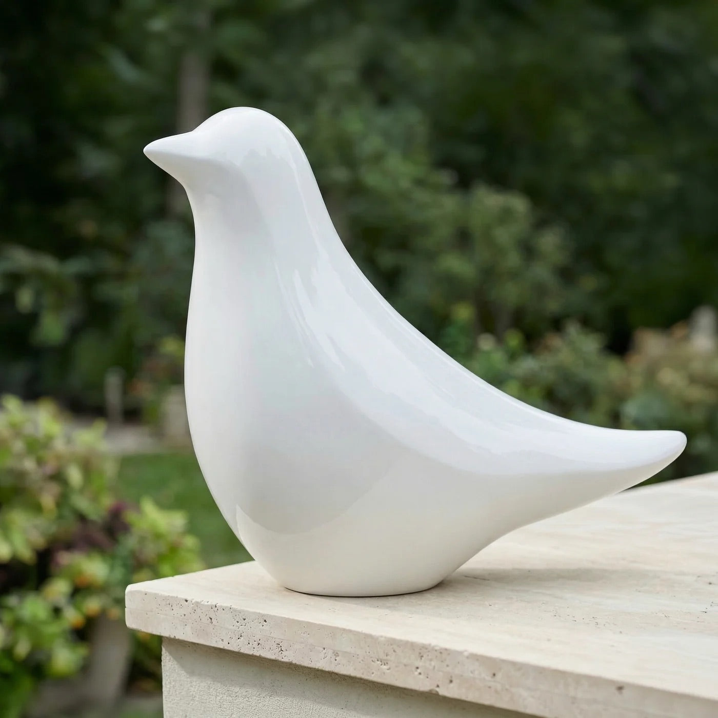 FINCH BIRD - POLYSTONE, SHINY WHITE