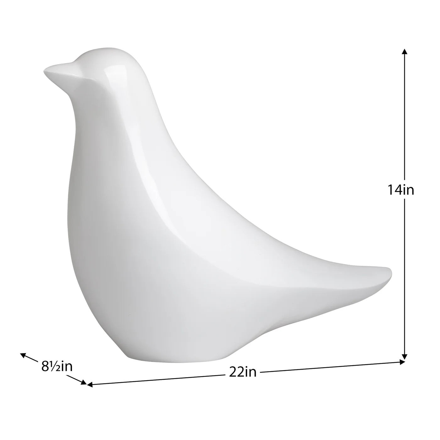 FINCH BIRD - POLYSTONE, SHINY WHITE