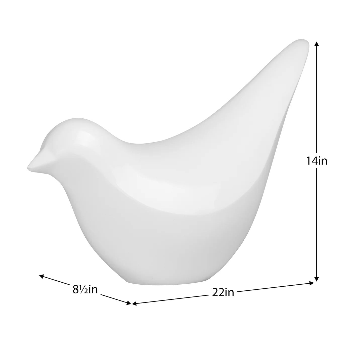 FINCH BIRD - POLYSTONE, SHINY WHITE