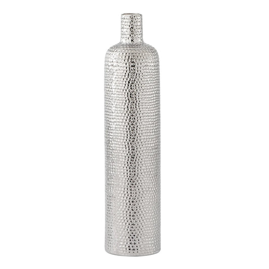 VASE, BOTTLE SHAPED - HAMMERED CERAMIC