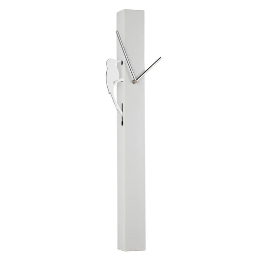 CLOCK, MOTION BIRD - WHITE