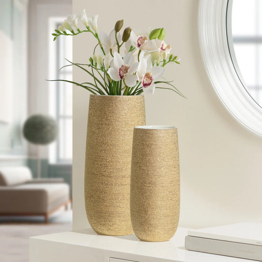 VASE, TEXTURED - GOLD SPUN