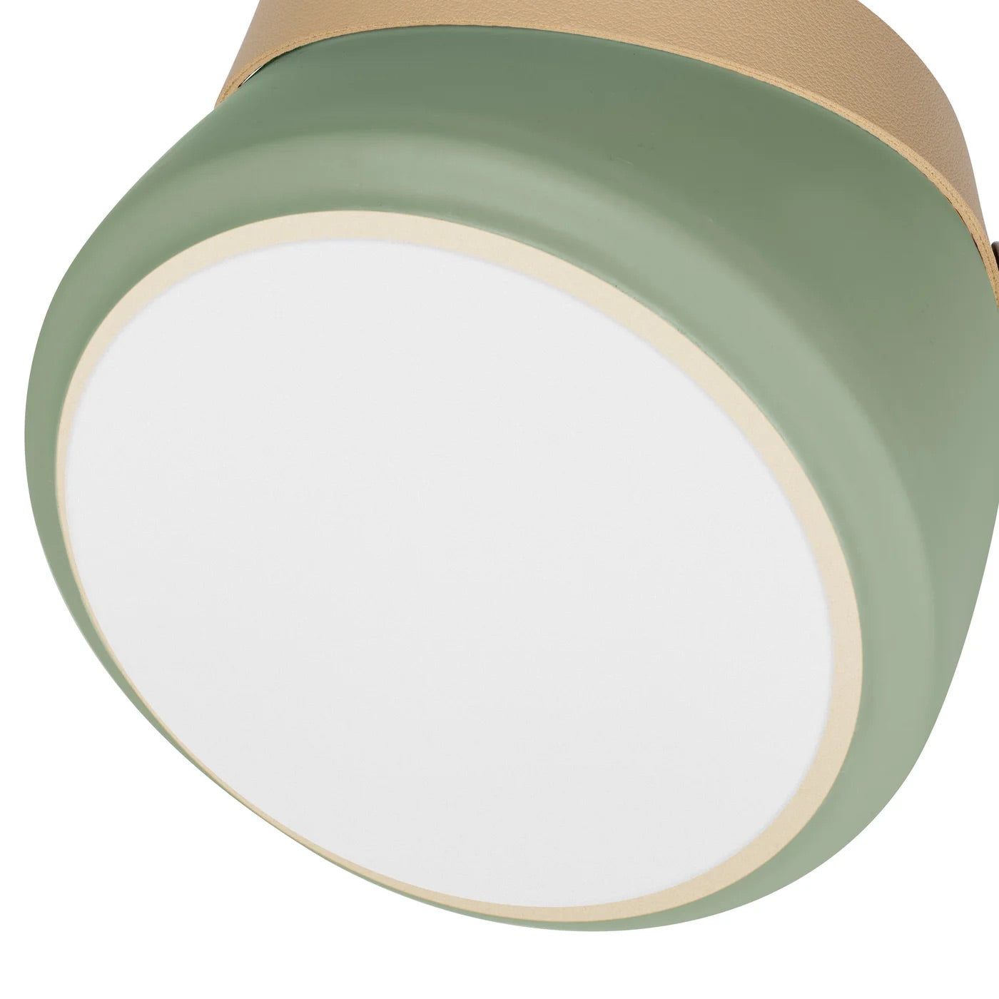 VASE, MATTE GREEN - CERAMIC W/LEATHER HANDLE