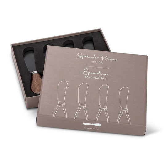PATE SPREADERS, 4PCS - WALNUT HANDLE