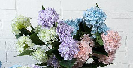 HYDRANGEA BRANCH, REAL TOUCH - 6 BLOOM, SMALL