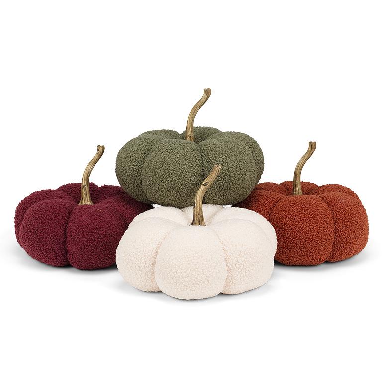 ROUND PUMPKIN - BOUCLE W/RESIN STEM