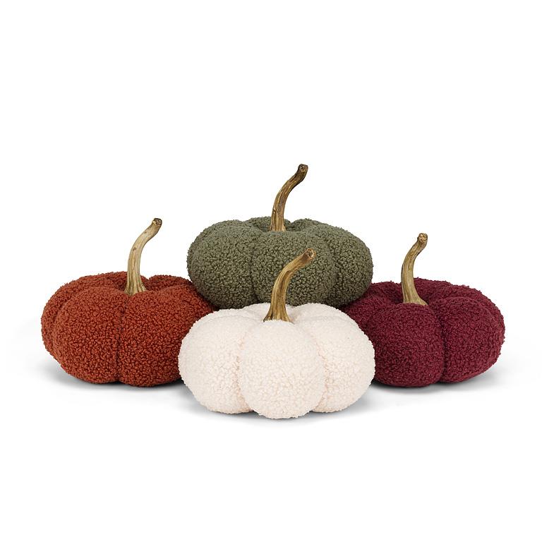ROUND PUMPKIN - BOUCLE W/RESIN STEM