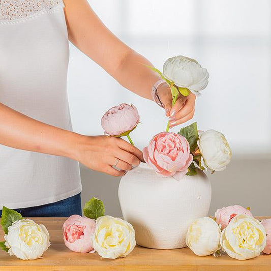 PEONY BOUQUET - WHITE, 10"