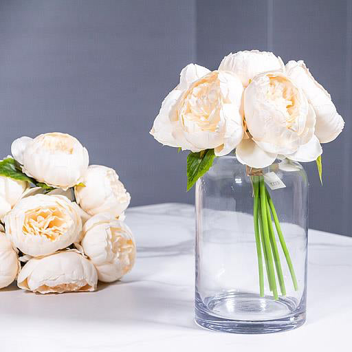 PEONY BOUQUET - IVORY, 10"