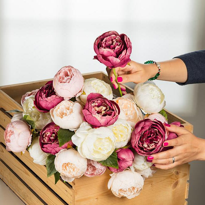 PEONY BOUQUET - IVORY, 10"
