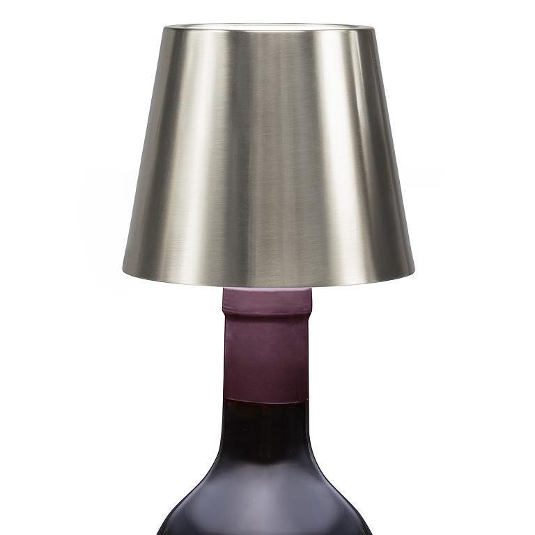 BOTTLE STOPPER LAMP, LED - MATTE SILVER